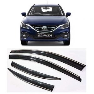 rain window door visor wind deflectors and sunshield protectors  For Glanza - black